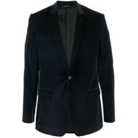 Dolce & Gabbana Blazer de veludo com abotoamento simples - Azul