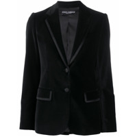 Dolce & Gabbana Blazer de veludo e acabamento em seda - Preto