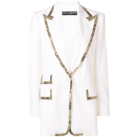 Dolce & Gabbana Blazer longo com aplicação - Branco
