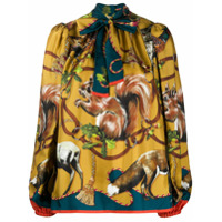 Dolce & Gabbana Blusa com animal print - Amarelo