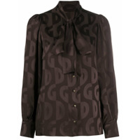 Dolce & Gabbana Blusa com estampa de logo DG - Marrom