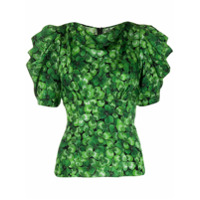 Dolce & Gabbana Blusa com estampa e amarração - Verde