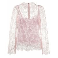 Dolce & Gabbana Blusa com renda e brilho - Rosa