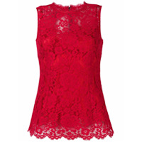 Dolce & Gabbana Blusa com renda floral - Vermelho