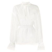 Dolce & Gabbana Blusa com transparência e laço - Branco