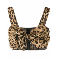 Dolce & Gabbana Blusa cropped com estampa de leopardo - Neutro