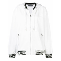 Dolce & Gabbana Blusa de moletom detalhe de logo - Branco