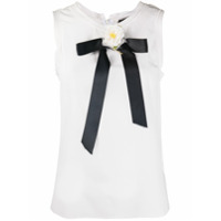 Dolce & Gabbana Blusa de seda com detalhe de aplicação floral - Branco