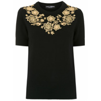 Dolce & Gabbana Blusa de tricô com bordado - Preto