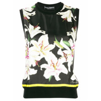 Dolce & Gabbana Blusa de tricô com estampa floral - Preto