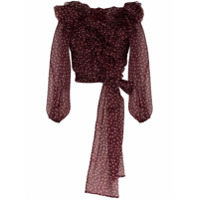 Dolce & Gabbana Blusa em chiffon de seda com poás e babados - Rosa