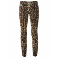Dolce & Gabbana Calça com estampa de leopardo - Marrom