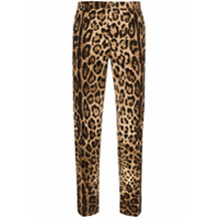 Dolce & Gabbana Calça com estampa de leopardo - Marrom