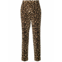 Dolce & Gabbana Calça com estampa leopardo - Marrom