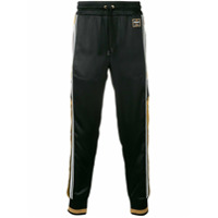 Dolce & Gabbana Calça esportiva com listras e logo - Preto