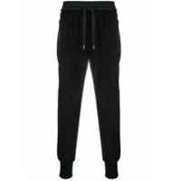 Dolce & Gabbana Calça esportiva cropped de veludo cotelê - Preto