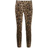 Dolce & Gabbana Calça jeans cropped com estampa de leopardo - Neutro
