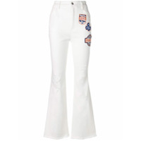 Dolce & Gabbana Calça jeans flare com patch - Branco