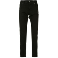 Dolce & Gabbana Calça jeans skinny com logo bordado - Preto
