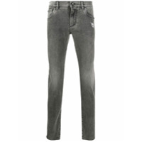 Dolce & Gabbana Calça jeans slim com efeito destroyed - Cinza