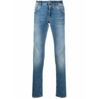 Dolce & Gabbana Calça jeans slim com efeito estonado - Azul