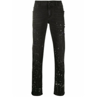 Dolce & Gabbana Calça jeans slim com respingos de tinta - Preto