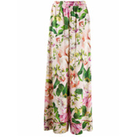 Dolce & Gabbana Calça pantalona com estampa floral - Rosa