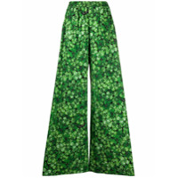 Dolce & Gabbana Calça pantalona com estampa - Verde