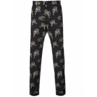 Dolce & Gabbana Calça reta com estampa leopardo - Preto