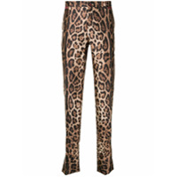 Dolce & Gabbana Calça slim com estampa de leopardo - Marrom