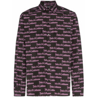 Dolce & Gabbana Camisa bicolor com logo - Preto