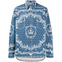 Dolce & Gabbana Camisa com abotoamento e estampa de bandana - Azul