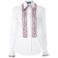 Dolce & Gabbana Camisa com babados frontais mangas longas - Branco