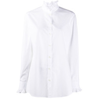 Dolce & Gabbana Camisa de algodão com babados na gola - Branco