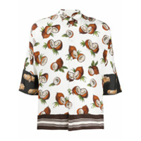 Dolce & Gabbana Camisa de seda com estampa de coco - Neutro