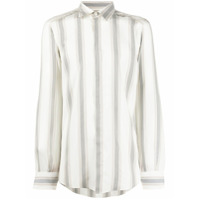 Dolce & Gabbana Camisa de seda com estampa de listras - Neutro