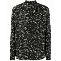 Dolce & Gabbana Camisa de seda com estampa de logo - Preto