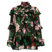 Dolce & Gabbana Camisa floral com babados - HNX46
