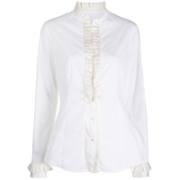 Dolce & Gabbana Camisa gola alta com detalhe de babados - Branco
