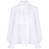 Dolce & Gabbana Camisa mangas longas com acabamento de babados - Branco