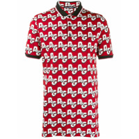 Dolce & Gabbana Camisa polo com estampa de logo - Vermelho