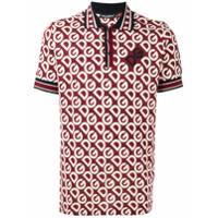 Dolce & Gabbana Camisa polo com estampa monogramada - Vermelho