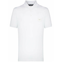 Dolce & Gabbana Camisa polo com placa de logo - Branco