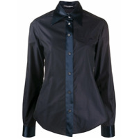 Dolce & Gabbana Camisa slim com colarinho contrastante - Azul