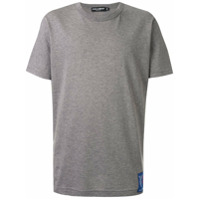 Dolce & Gabbana Camiseta cinza de algodão com patch de logo