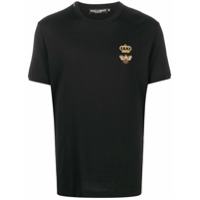 Dolce & Gabbana Camiseta com bordado de coroa - Preto