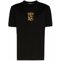 Dolce & Gabbana Camiseta com coroa bordada - Preto