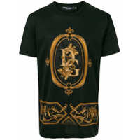 Dolce & Gabbana Camiseta com estampa barroca e logo - Preto