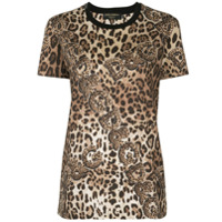 Dolce & Gabbana Camiseta com estampa de leopardo - Marrom
