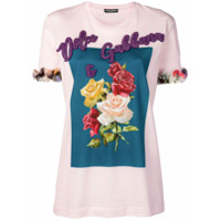 Dolce & Gabbana Camiseta com estampa floral - Rosa